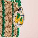 Kelsey Lemons Seed Bead Bag Accessory Key Ring Lemon Yellow Ivory Key Ring + Bag Charm