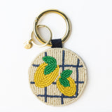 Kelsey Lemons Seed Bead Bag Accessory Key Ring Lemon Yellow Ivory Key Ring + Bag Charm