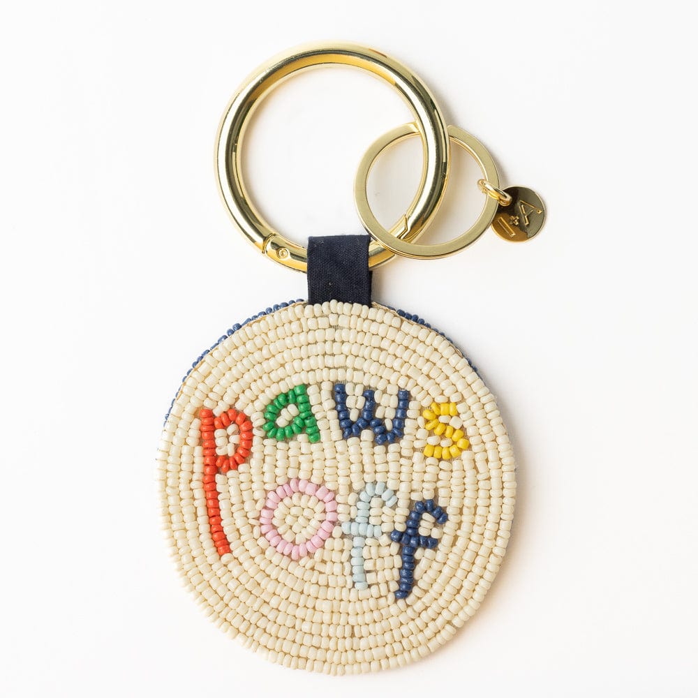 Kelsey Paws Off Seed Bead Bag Accessory Key Ring Kelly Green Key Ring + Bag Charm