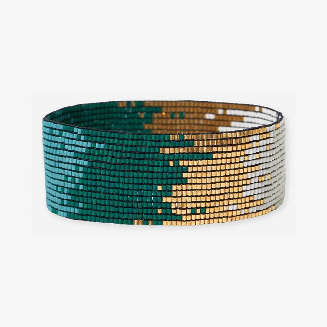 Kenzie Ombre Beaded Stretch Bracelet Emerald Green Bracelet