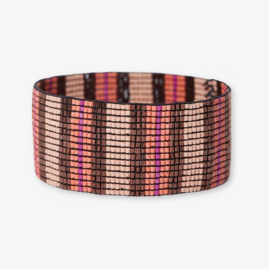 Kenzie Uniform Vertical Colorblock And Stripes Beaded Stretch Bracelet Jaipur Bracelet