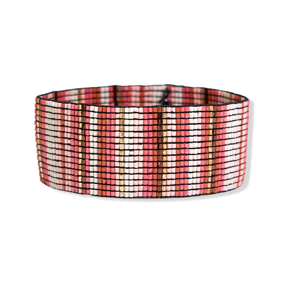 Load image into Gallery viewer, Kenzie Vertical Stripes Beaded Stretch Bracelet Blush Bracelet
