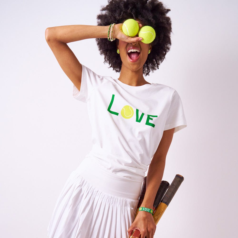 Kiki Tee Love Tennis In Natural Large Tshirt
