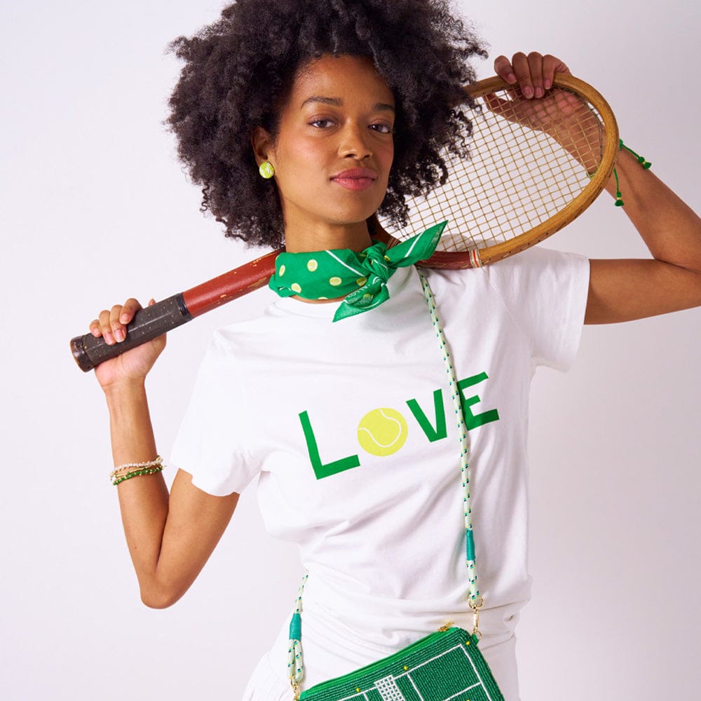 Kiki Tee Love Tennis In Natural Large Tshirt