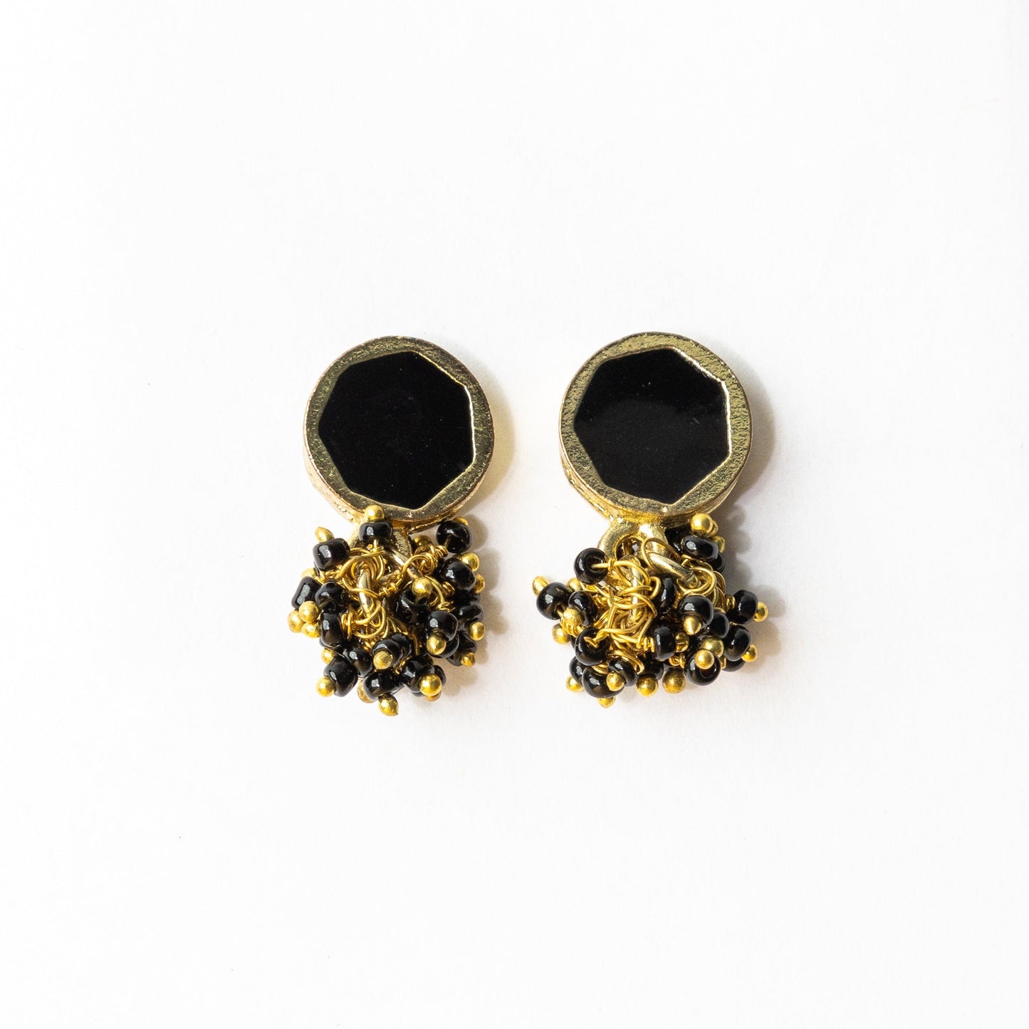 Kimberly Enamel Earring Black Drop