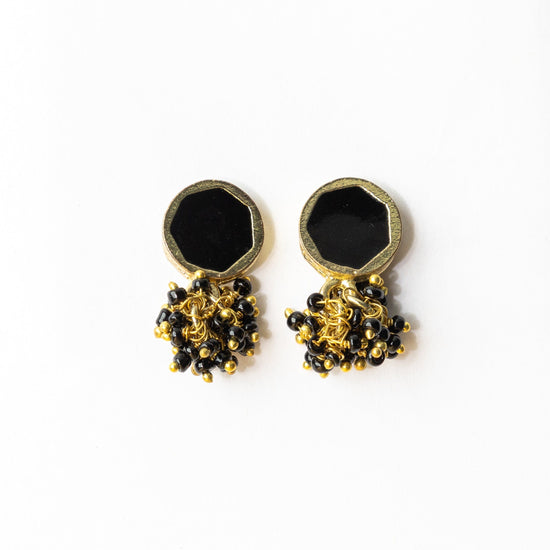 Kimberly Enamel Earring Black Drop