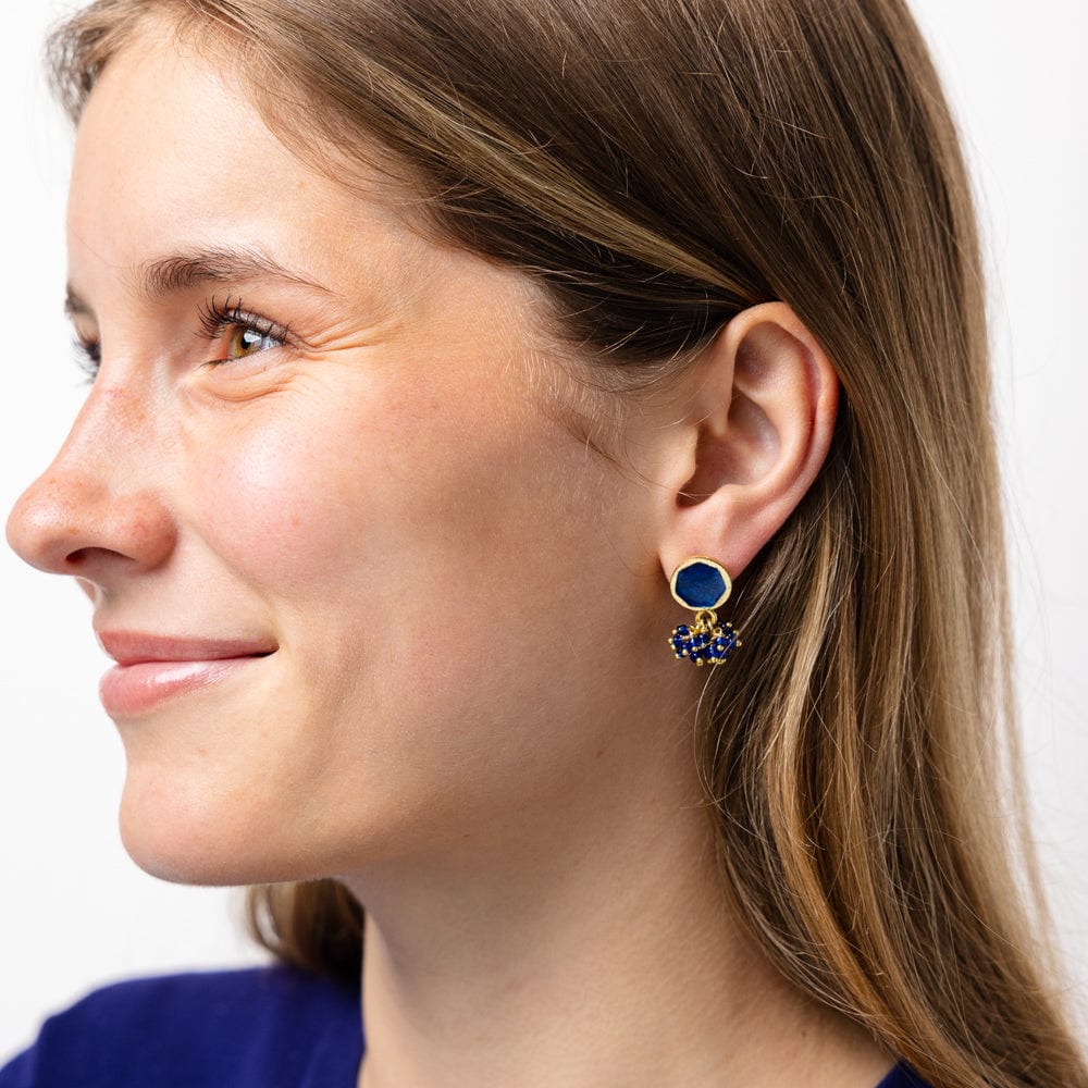 Kimberly Enamel Earring Royal Blue by INK+ALLOY