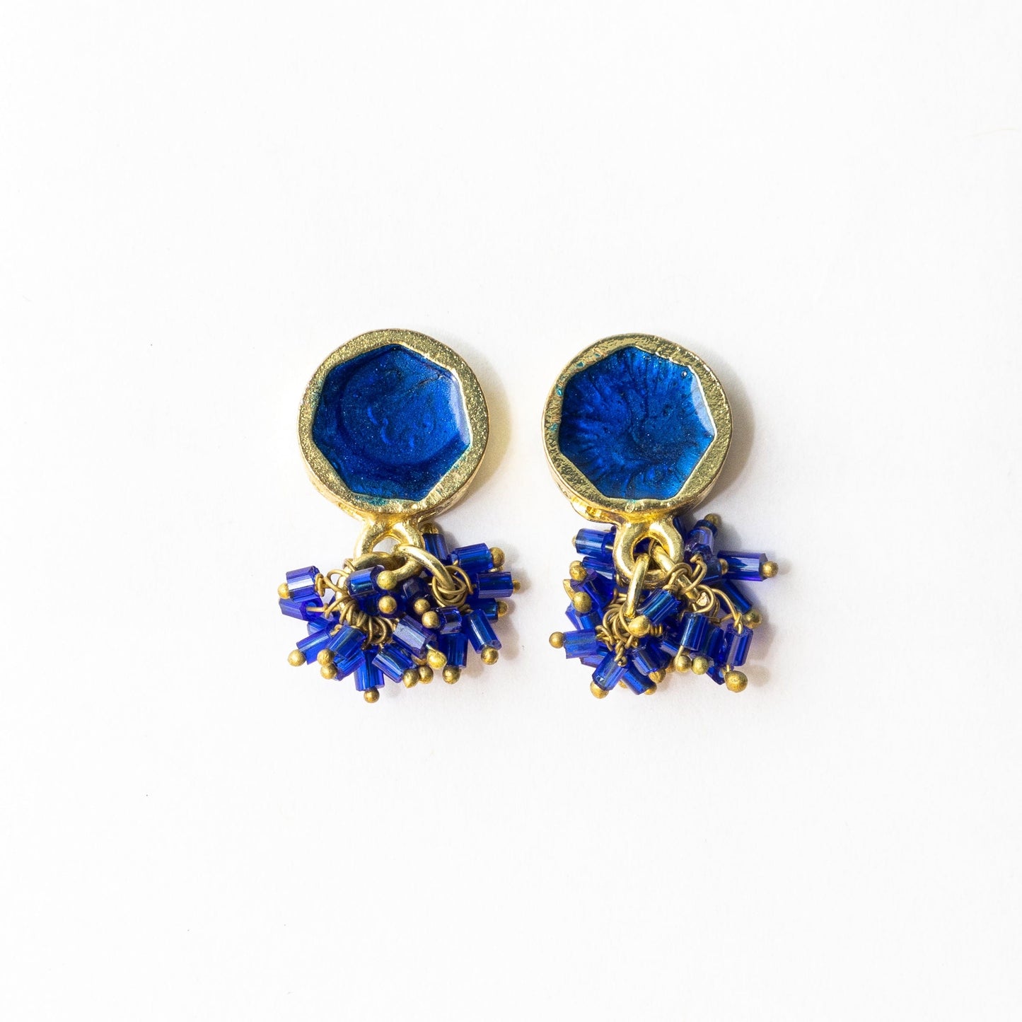 Kimberly Enamel Earring Royal Blue Drop