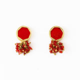 Kimberly Enamel Earrings Red Drop