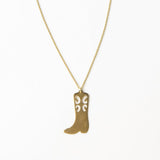 Lacey Boot Pendant Necklace Brass Pendant