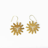 Lane Sun Dangle Earrings Brass Drop
