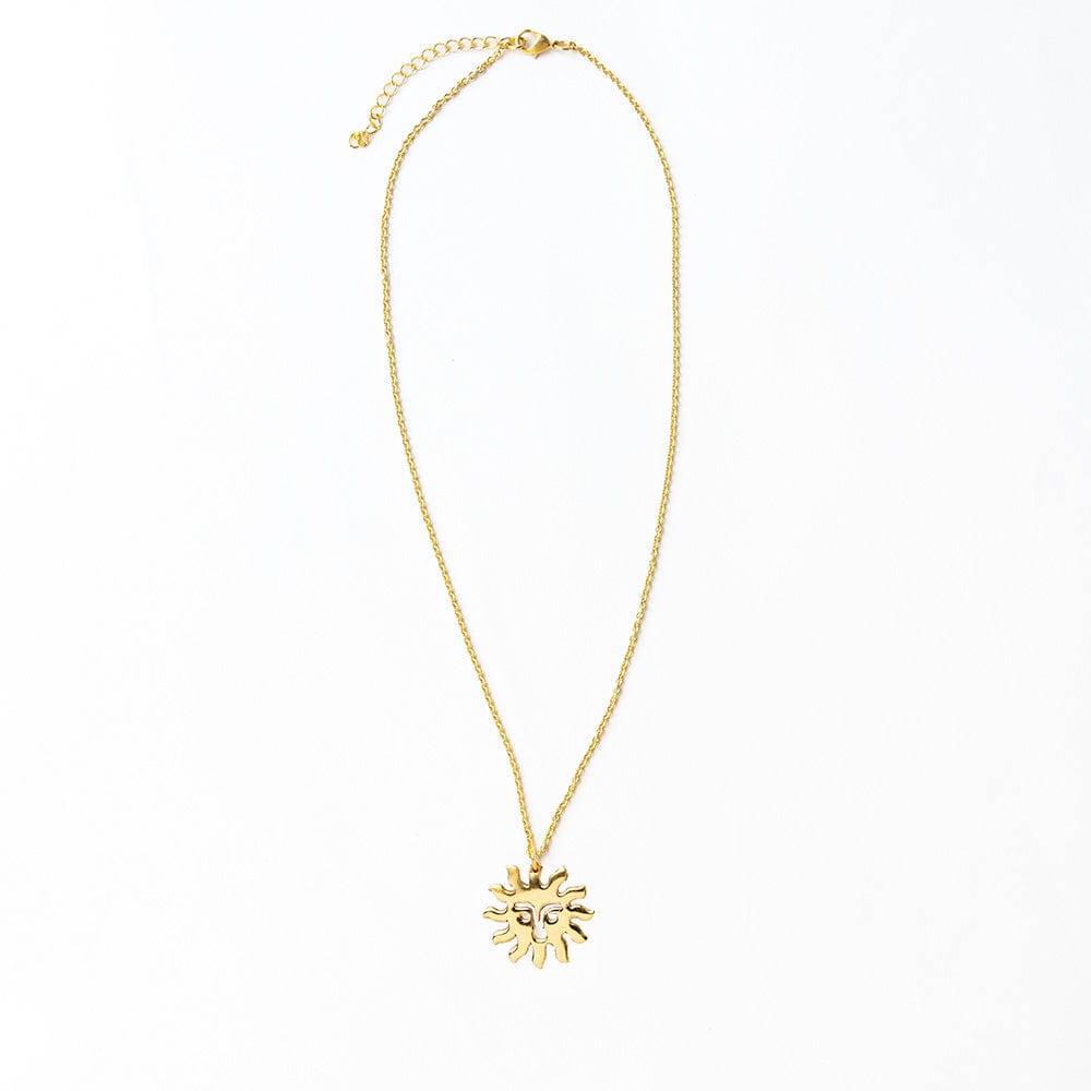 Lane Sun Pendant Necklace Brass Pendant