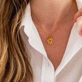 Lane Sun Pendant Necklace Brass Pendant