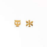 Layla Brass Abstract Nordic Post Earrings Stud Earrings