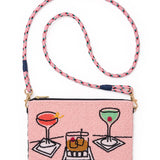 Leila Assorted Drink Seed Bead Clutch With Strap Bag