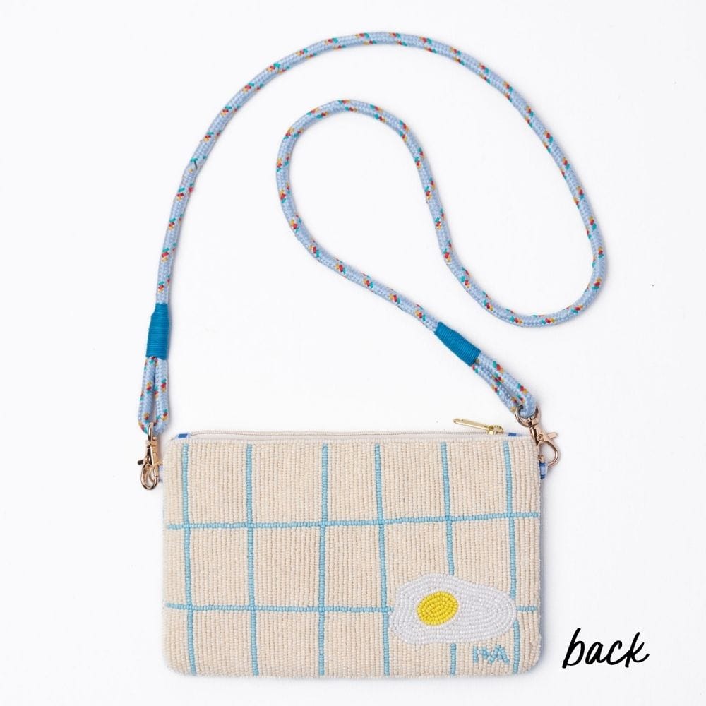 Leila Breakfast Seed Bead Clutch With Strap Bag