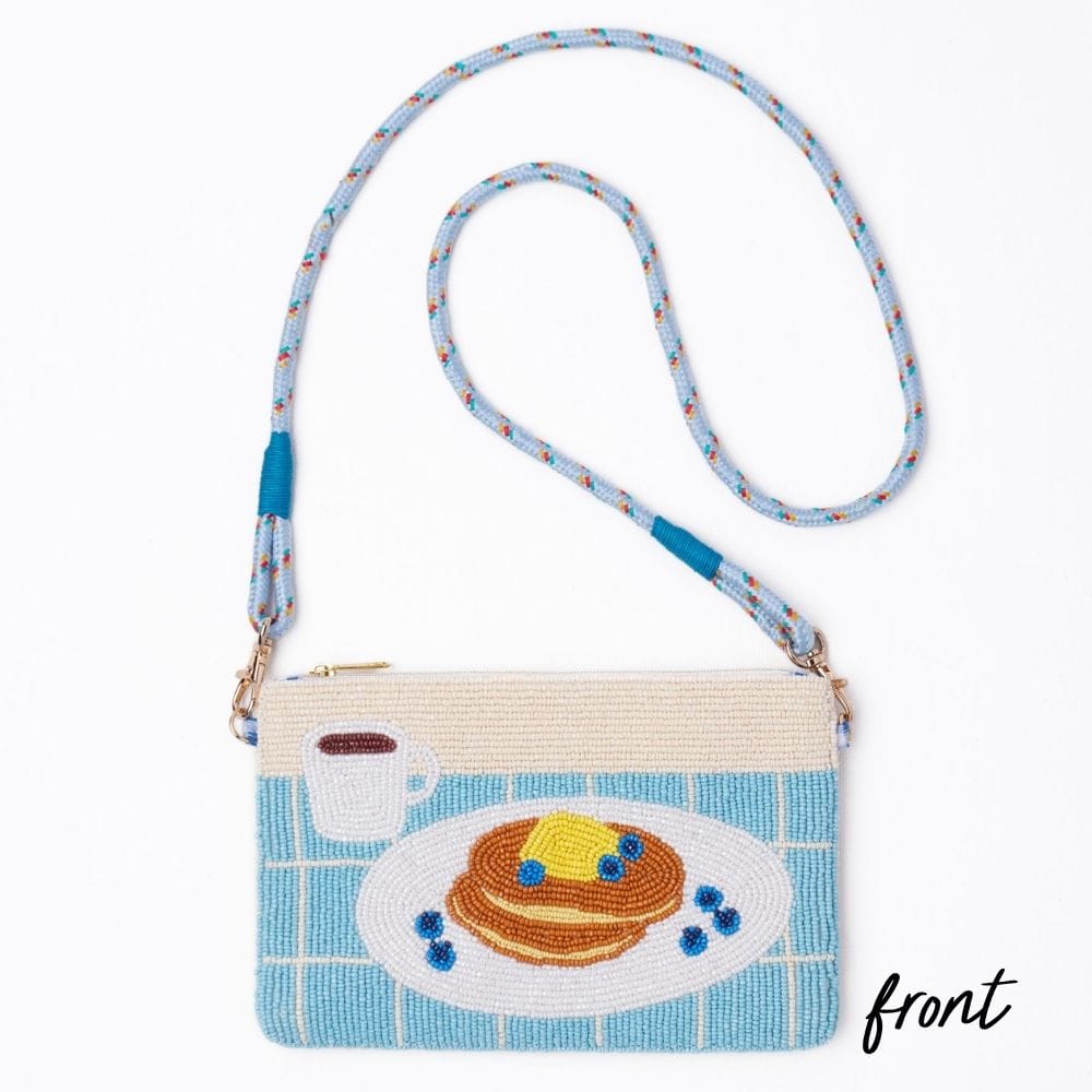 Leila Breakfast Seed Bead Clutch With Strap Bag