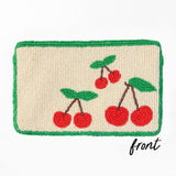 Leila Cherries Seed Bead Clutch With Strap Crossbody