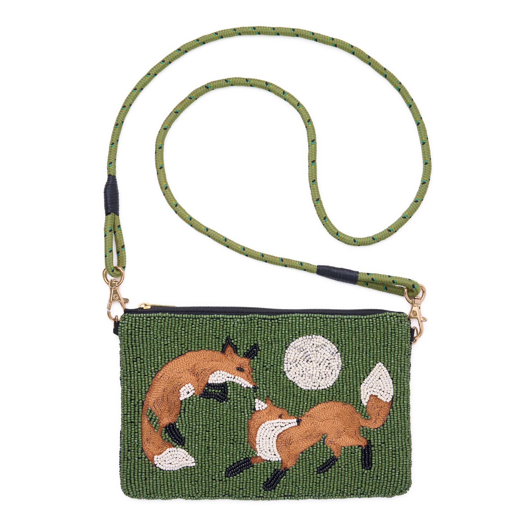 Leila Fox Seed Bead Clutch With Strap Bag