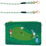 Leila Golf Seed Bead Clutch With Strap Bag