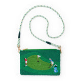 Leila Golf Seed Bead Clutch With Strap Bag