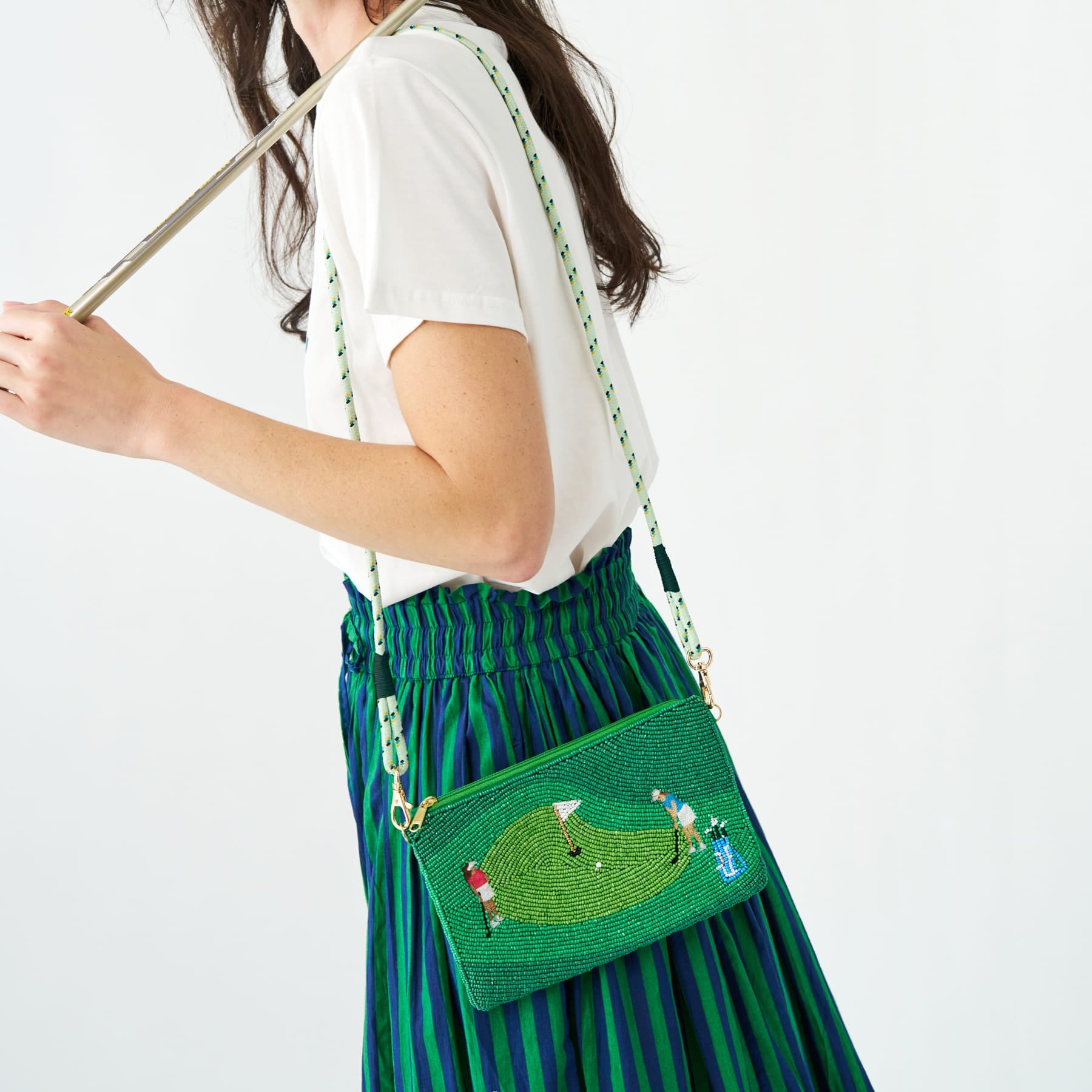 Leila Golf Seed Bead Clutch With Strap – INK+ALLOY LLC