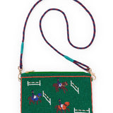 Leila Horse Seed Bead Clutch With Strap Bag