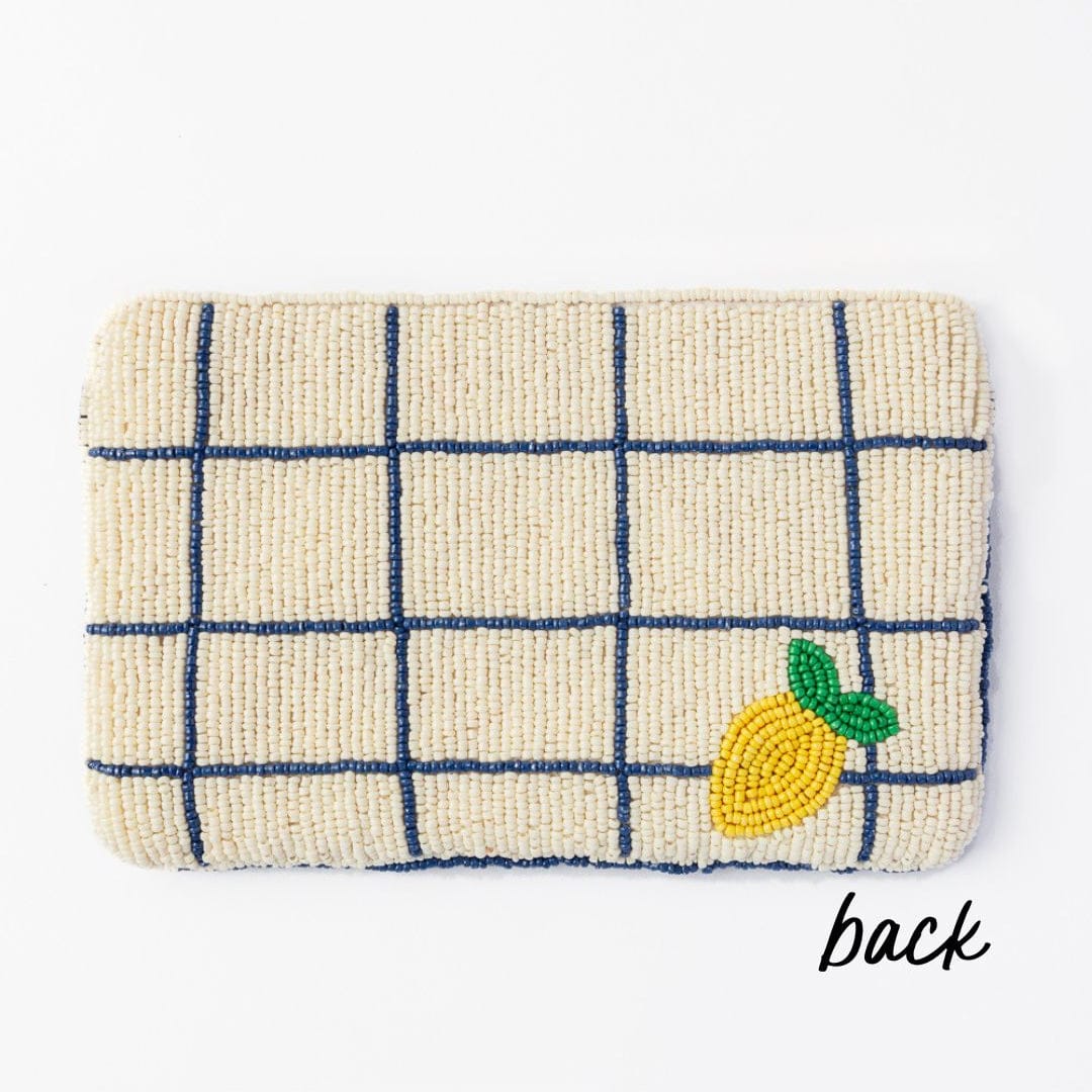 Leila Lemons Seed Bead Clutch With Strap Crossbody