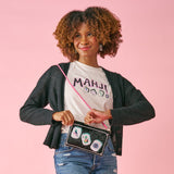 Leila Mahjong Seed Bead Clutch With Strap Bag