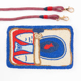 Leila Sardine Seed Bead Clutch With Strap Crossbody
