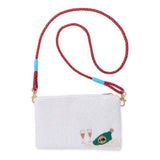 Leila Skier Seed Bead Clutch With Strap Bag