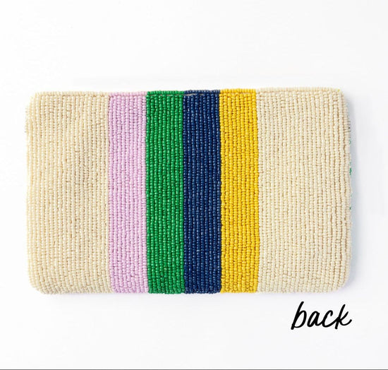 Leila Soleil Seed Bead Clutch With Strap Crossbody