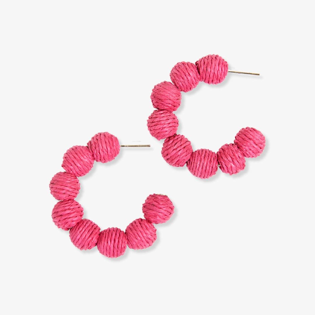 Leila Solid Hoop Earrings Hot Pink Earrings