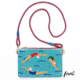 Leila Swimmers Seed Bead Clutch With Strap Bag