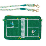 Leila Tennis Seed Bead Clutch With Strap Bag