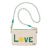 Leila Tennis Seed Bead Clutch With Strap Bag