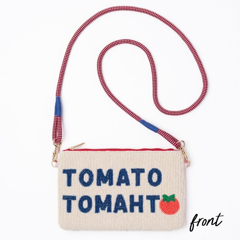 Leila Tomato Tomahto Seed Bead Clutch With Strap Bag