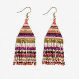 Lexie Horizontal Stripe Beaded Fringe Earrings Jaipur