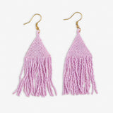 Lexie Solid Beaded Fringe Earrings Light Lavender