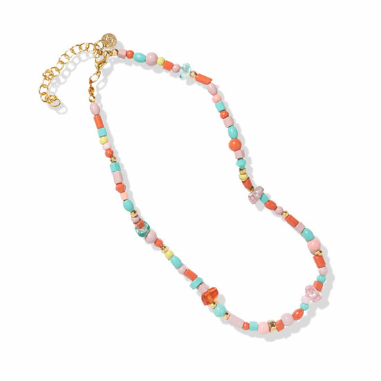Light Blue Opaque Glass Bead Necklace with Bronze Accent | Tribal Styl -  YGN Collective