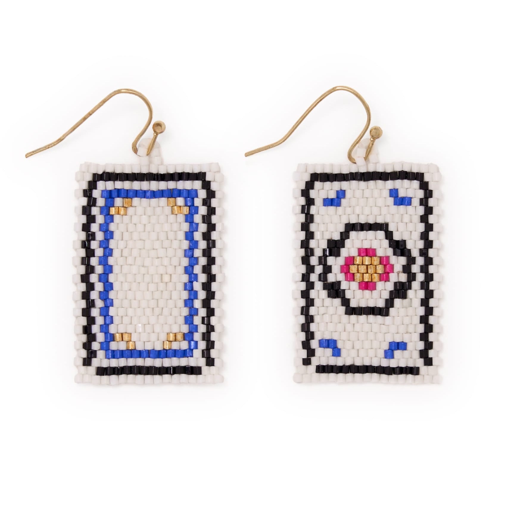 Lily Beaded Mahjong Earrings Circle Dangle