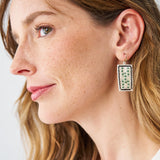 Lily Beaded Mahjong Earrings Flower Dangle