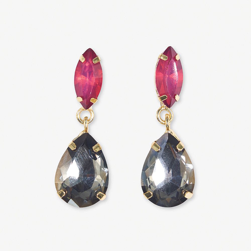 Lizzie Two Color Dangle Earrings Grey Earrings