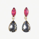 Lizzie Two Color Dangle Earrings Grey Earrings