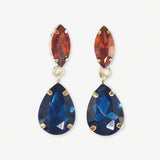 Lizzie Two Color Dangle Earrings Navy Earrings