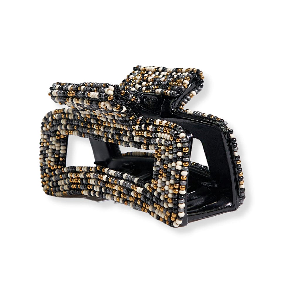 Load image into Gallery viewer, Lola Confetti Beaded Hair Claw Clip Black and White Hair Accessory
