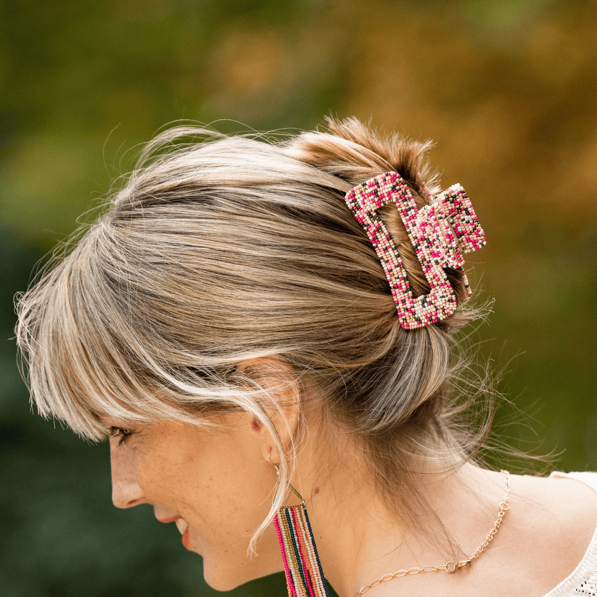 Lola Confetti Beaded Hair Claw Clip Rainbow Claw