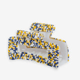 Lola Game Day Confetti Beaded Hair Claw Clip Navy and Yellow