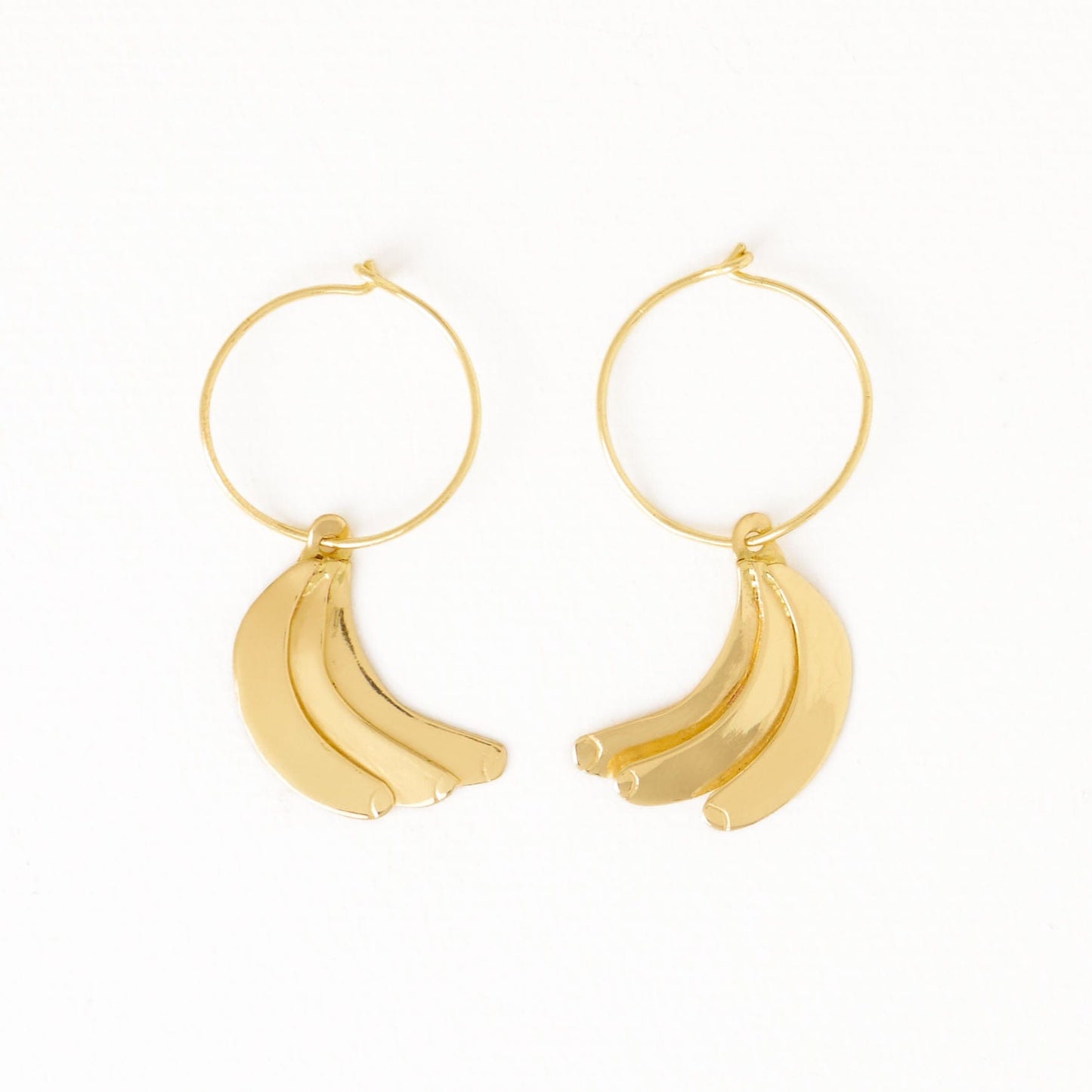 Loretta Banana Hoop Earrings Brass Hoop