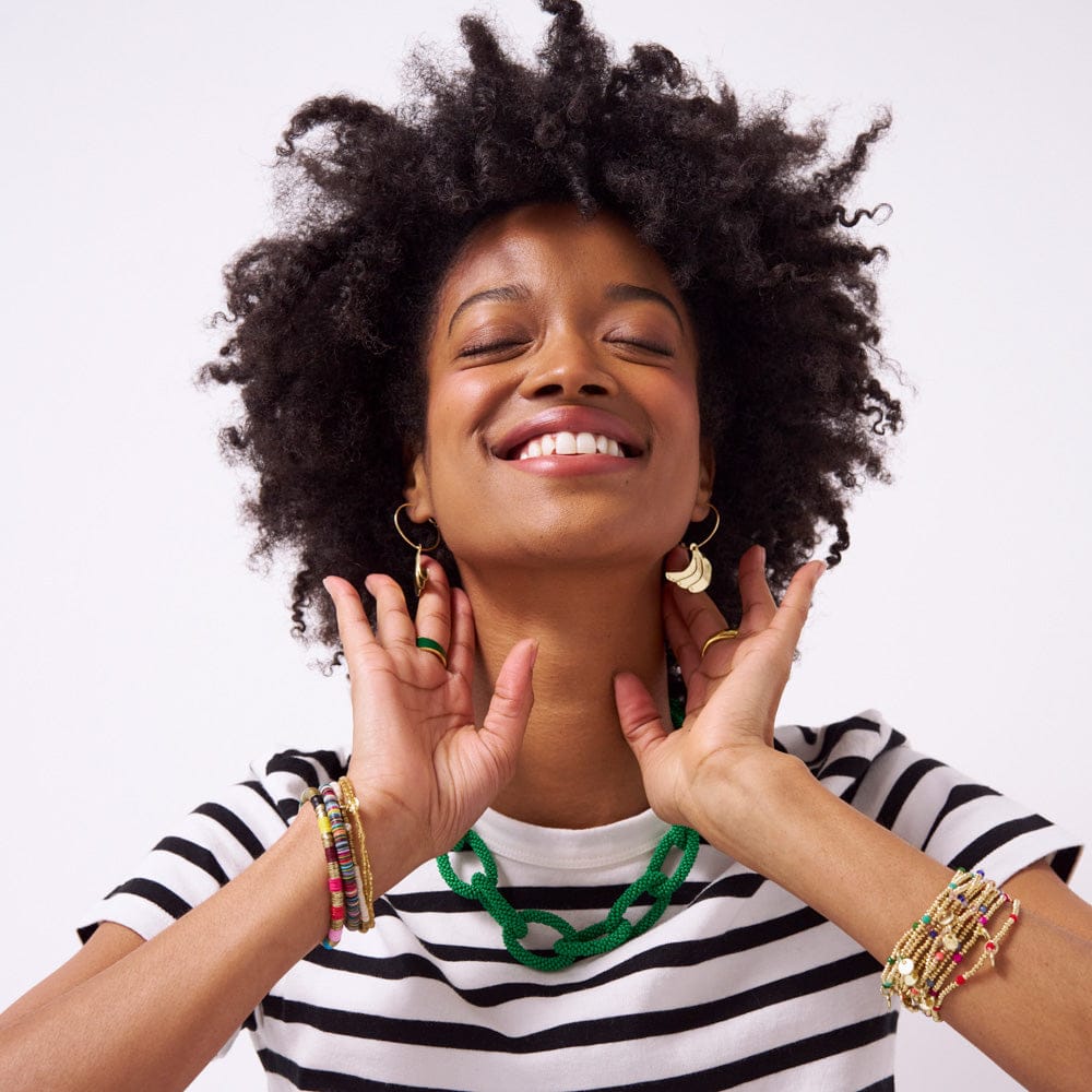 Loretta Banana Hoop Earrings Brass Hoop